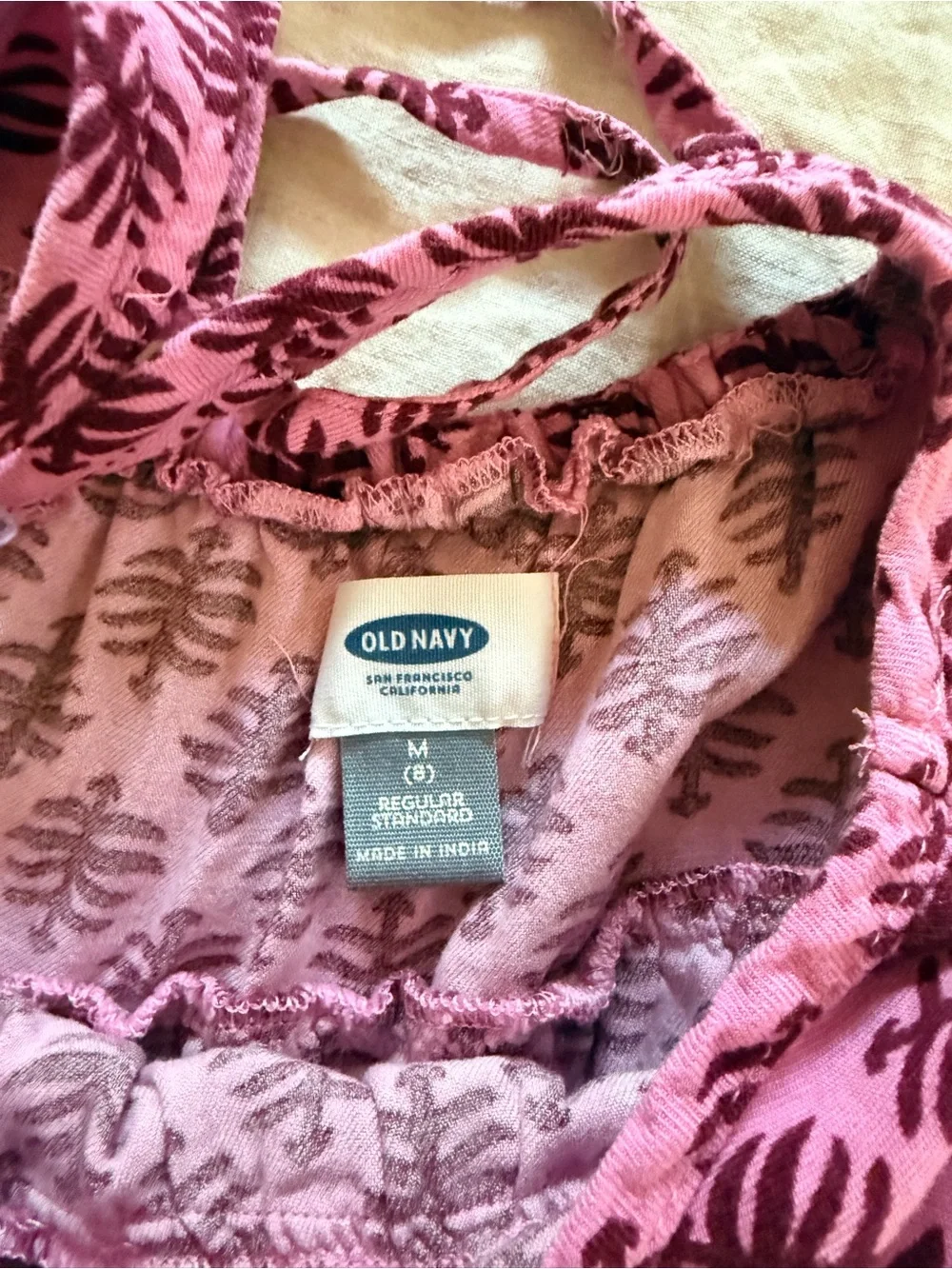 Old Navy Pink Printed Tiered Sundress